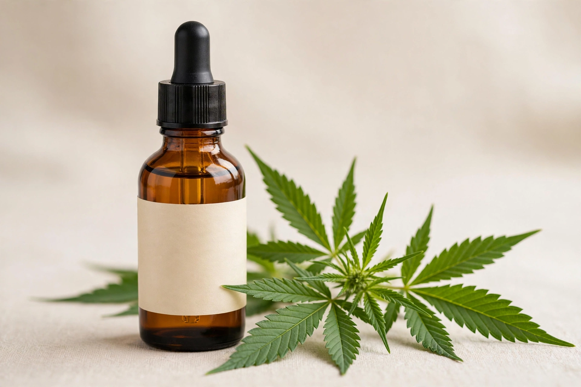 CBD oil tincture dropper bottle